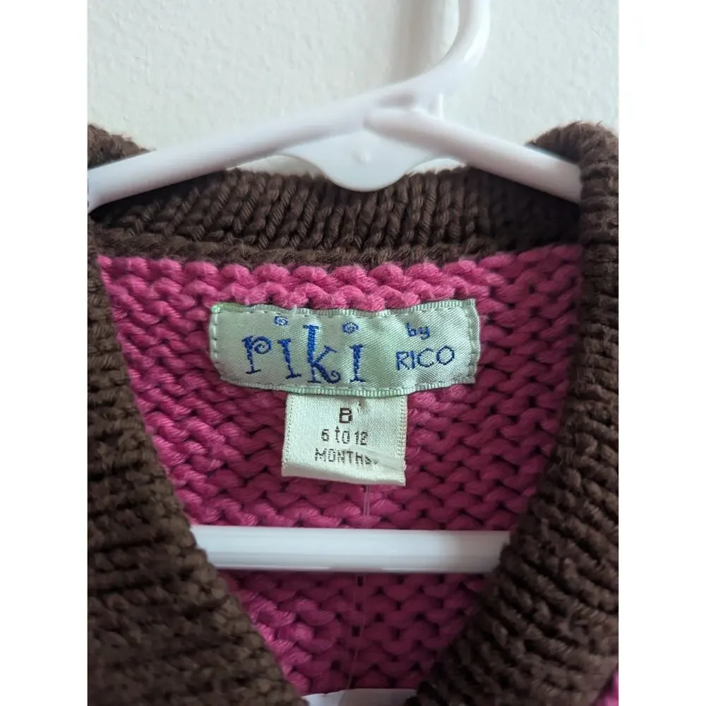 Vtg Riki by Rico 6m Pink Sweater Cardigan Casual